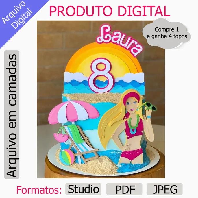 Arquivo de corte topo de bolo Barbie