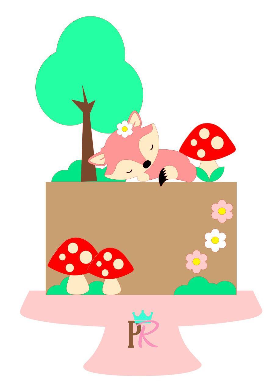 Arquivo de corte topo de bolo raposinha