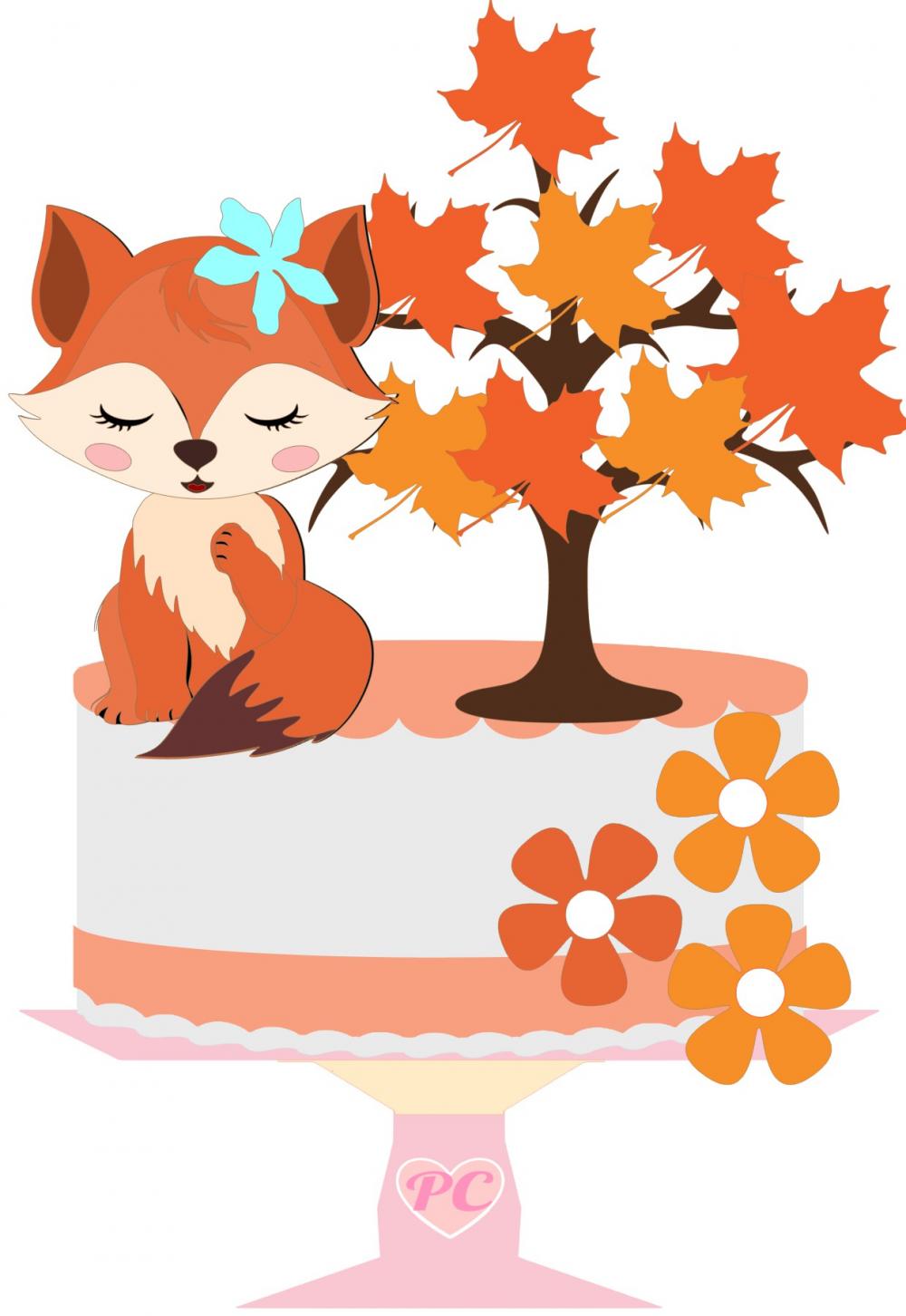 Arquivo de corte topo de bolo raposinha