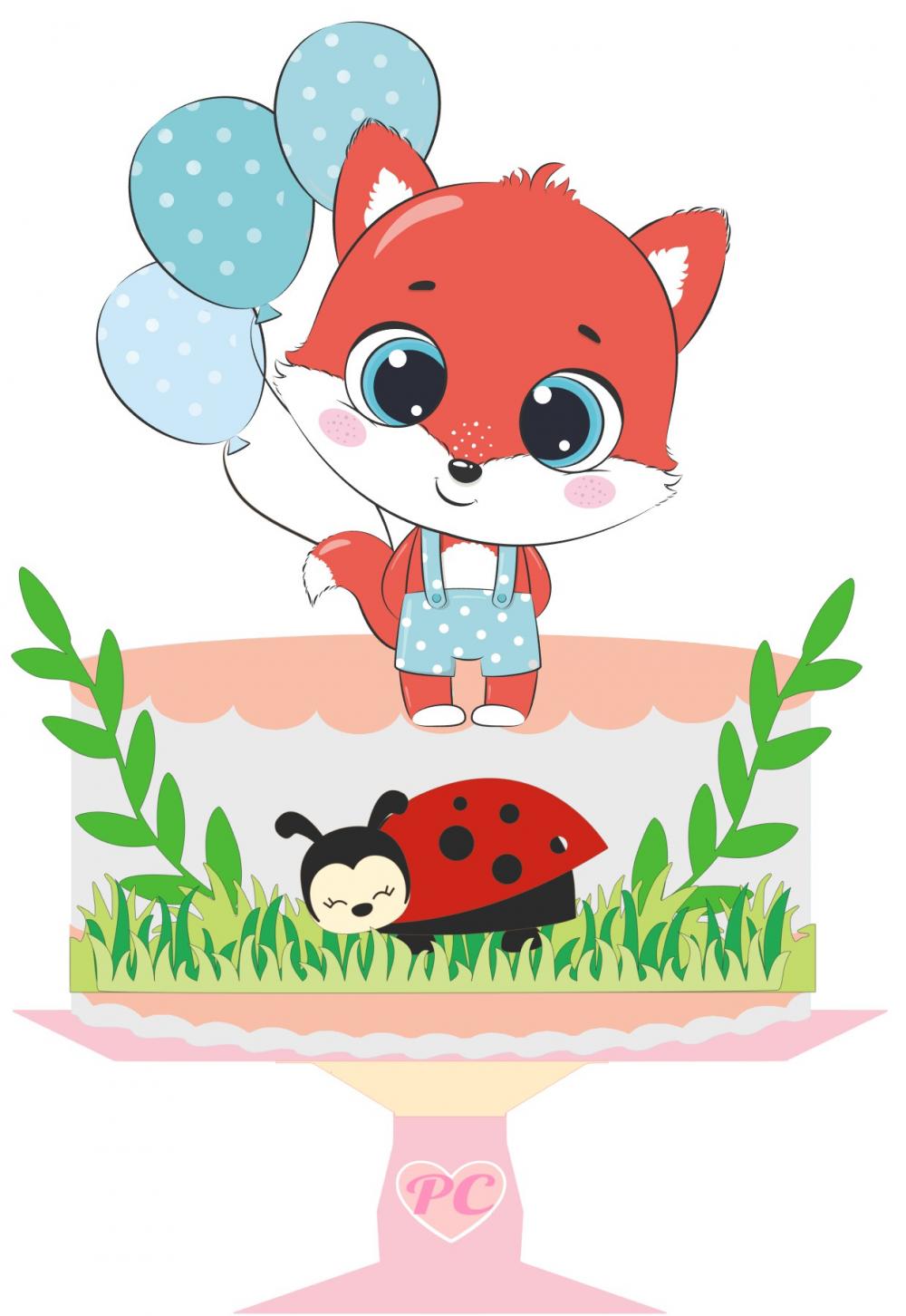 Arquivo de corte topo de bolo raposinha