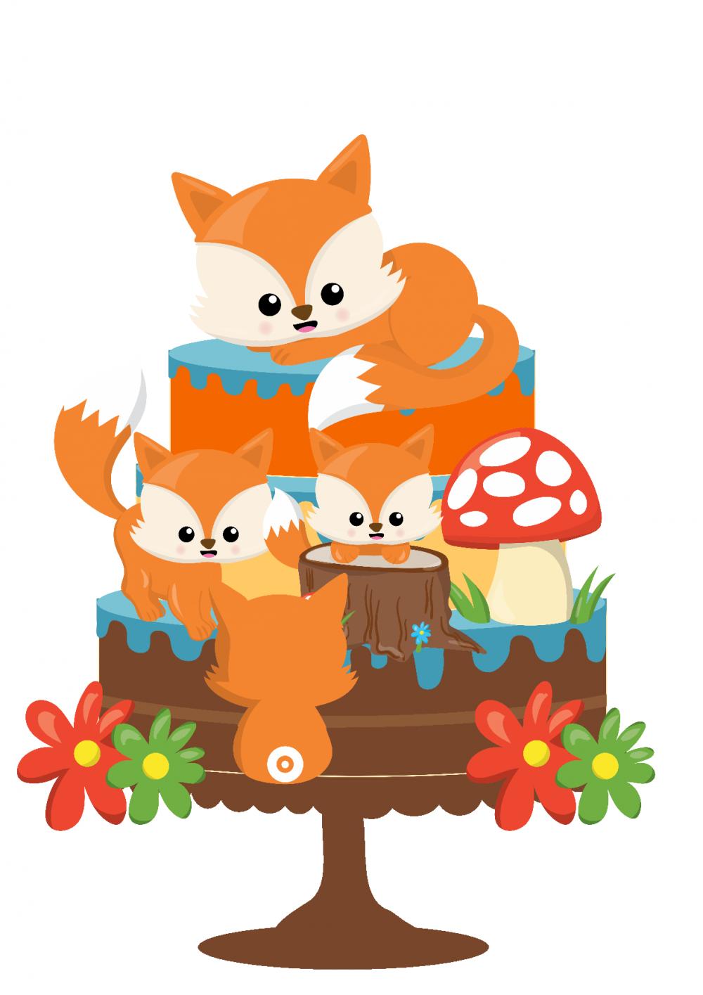 Arquivo de corte topo de bolo raposinha