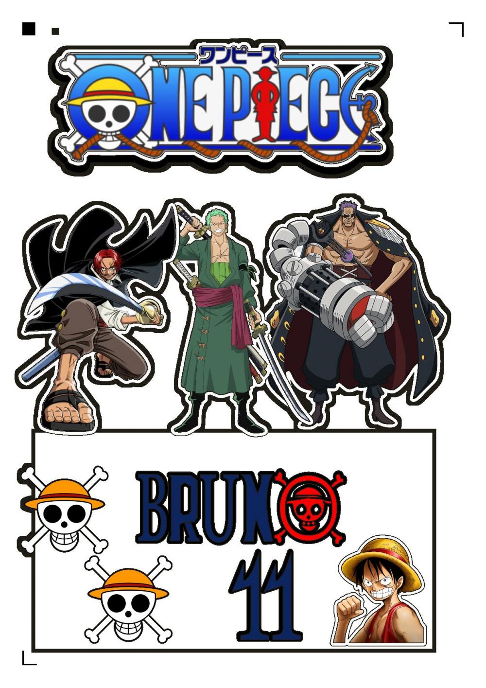 Arquivo de corte topo de bolo One Piece