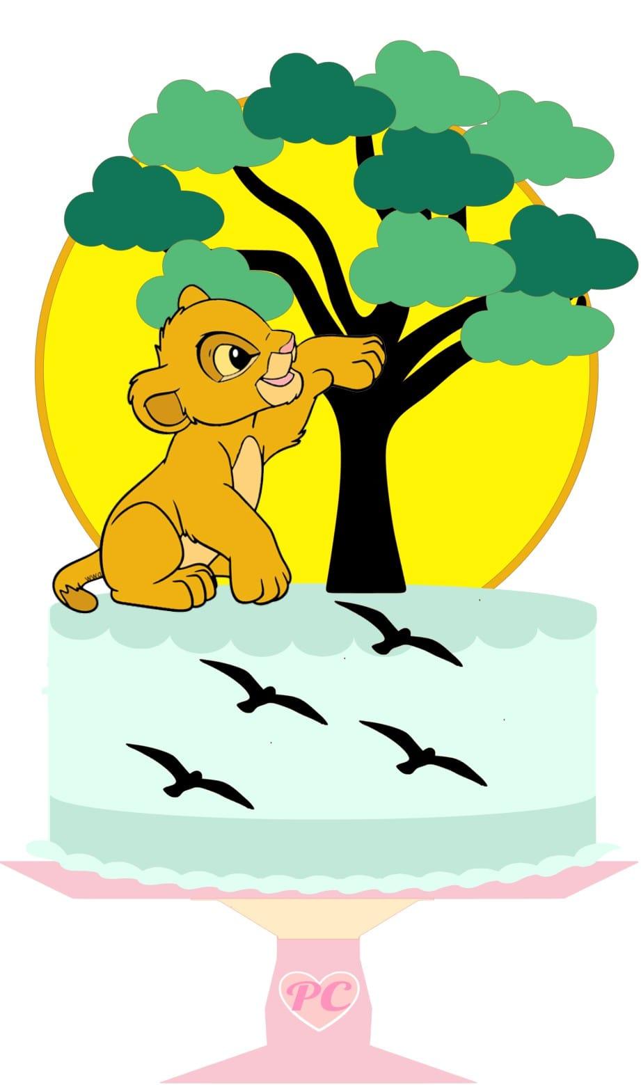 Arquivo de corte topo de bolo rei leão