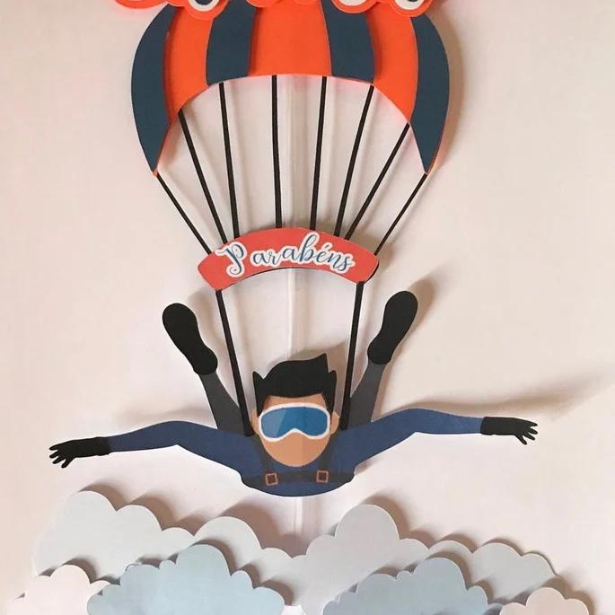 Arquivo de corte topo de bolo Paraquedas