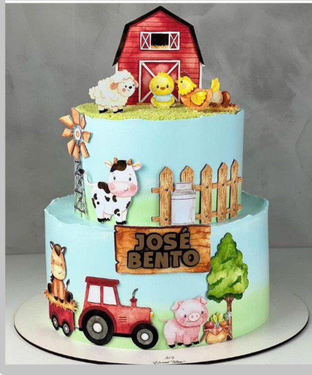 Topo de bolo Fazendinha