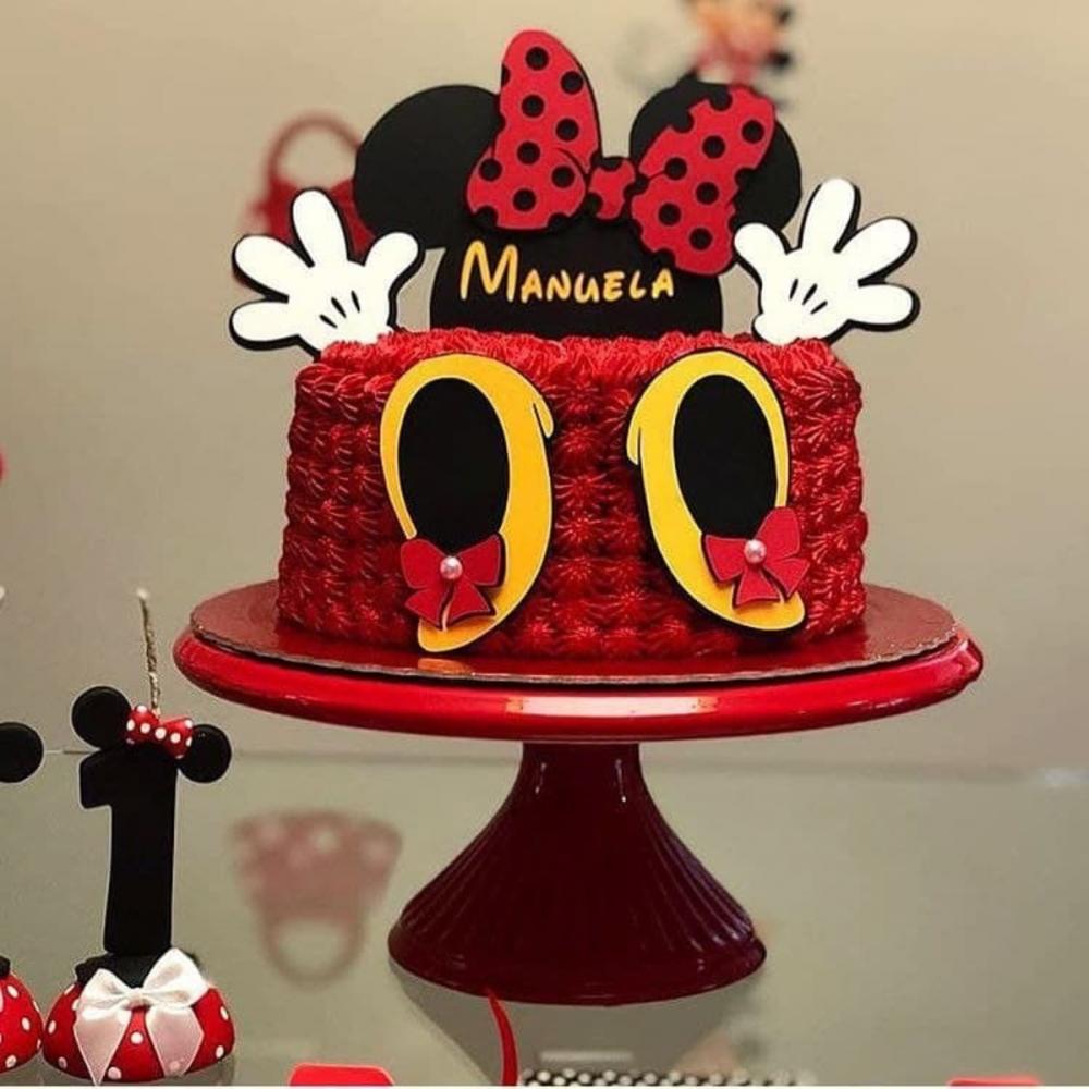 Topo de Bolo Minnie