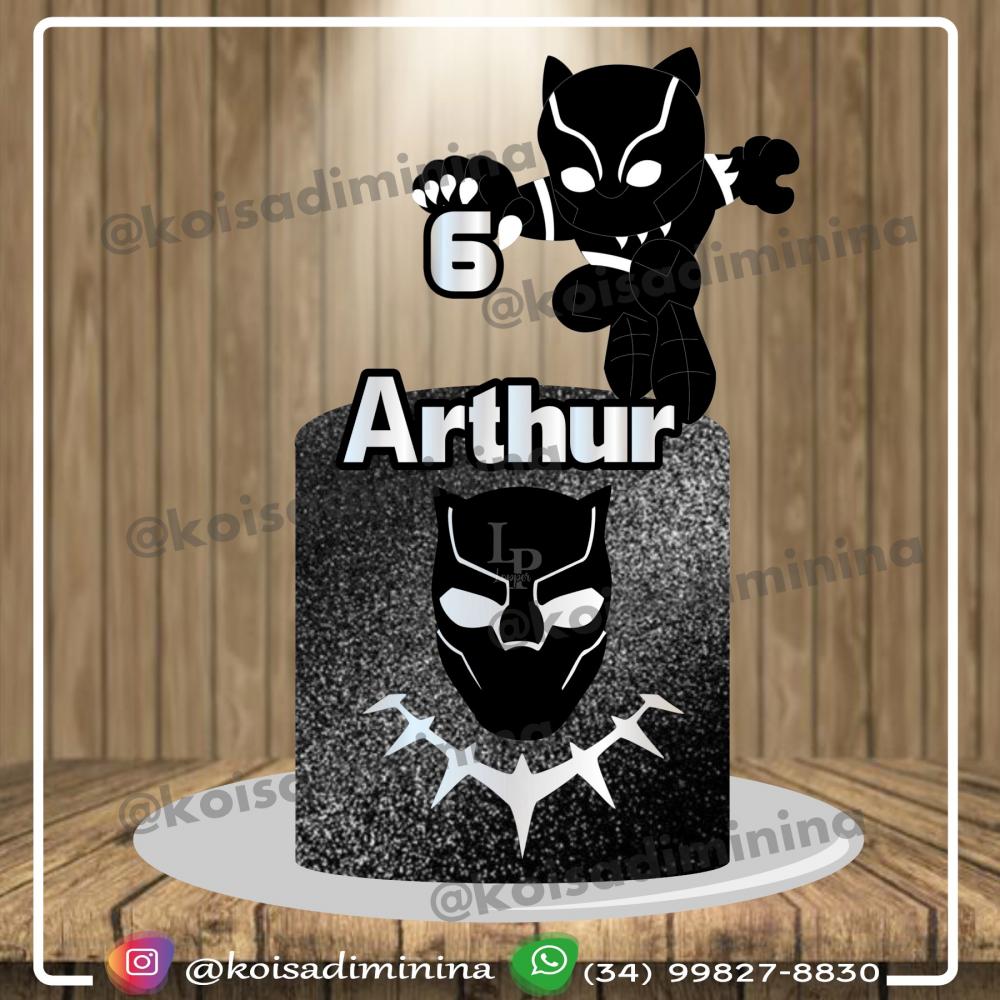 Arquivo de corte topo de bolo Pantera Negra