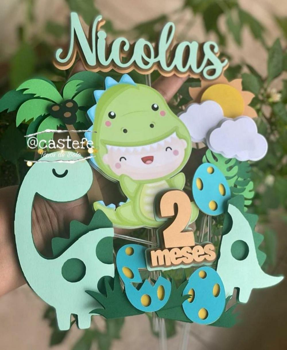 Arquivo de corte topo de bolo Dinossauro