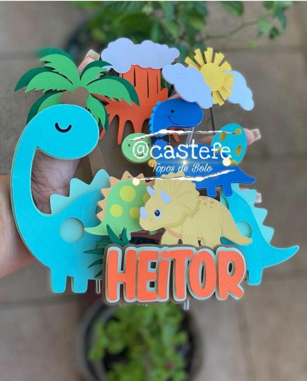 Arquivo de corte topo de bolo Dinossauro