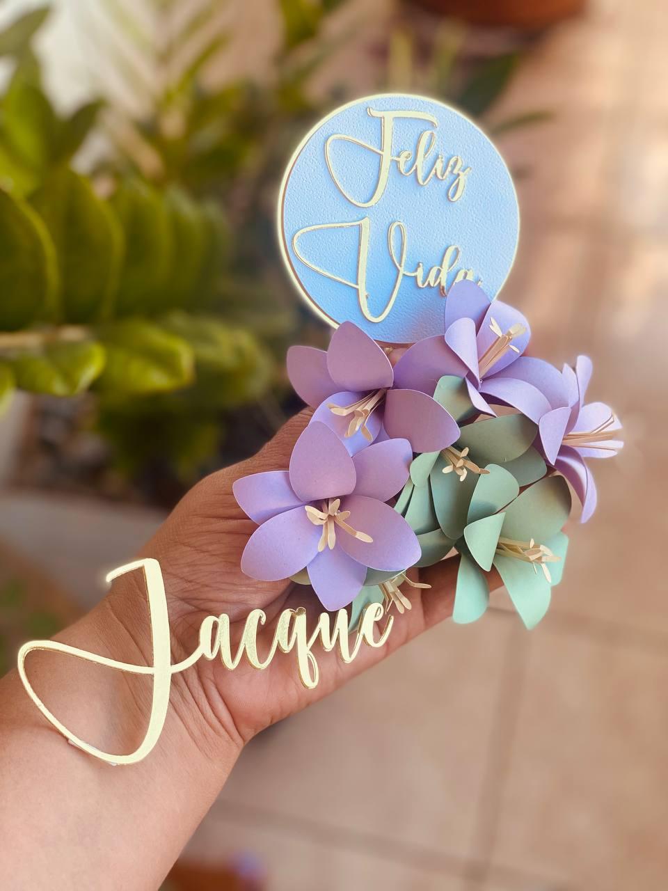 Arquivo de corte topo de bolo Flores