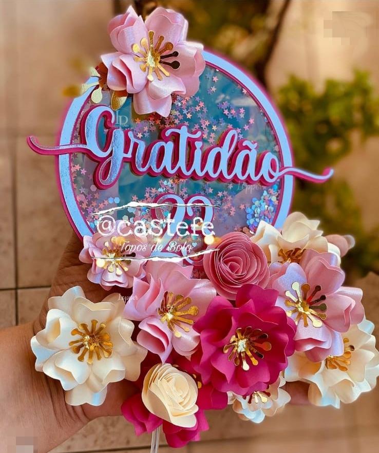 Arquivo de corte topo de bolo Flores