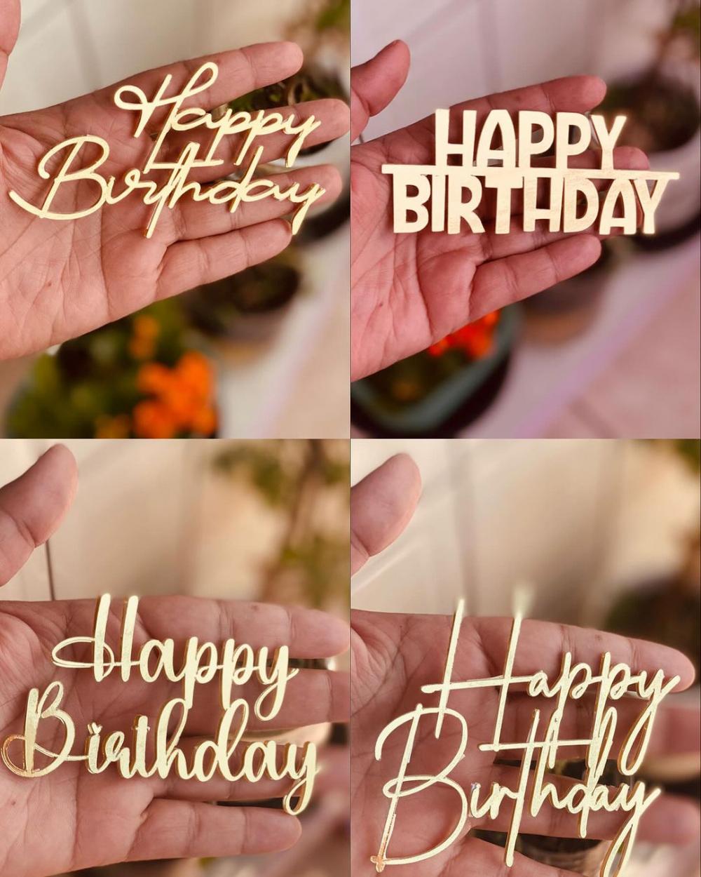 Arquivo de corte Topo de bolo Happy Birthday