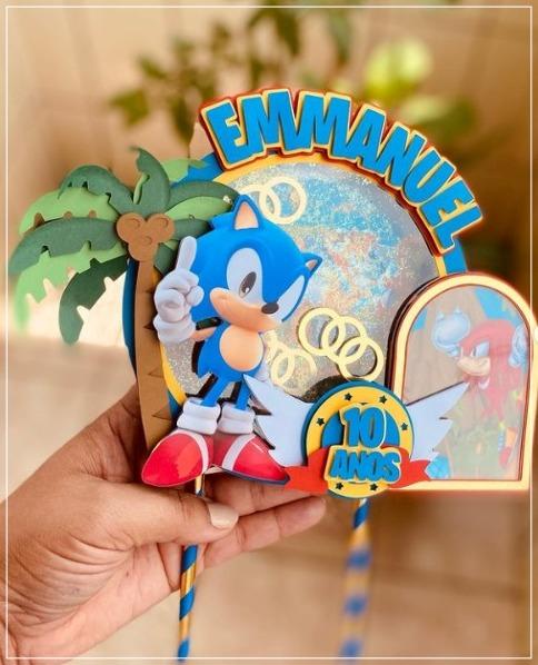 Arquivo de corte topo de bolo Sonic