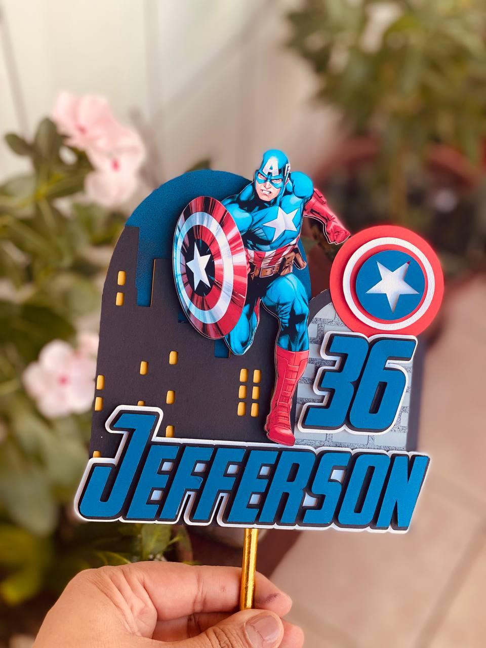 Arquivo de corte topo de bolo Capitão América