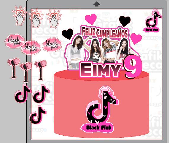 Arquivo de corte topo de bolo Black Pink