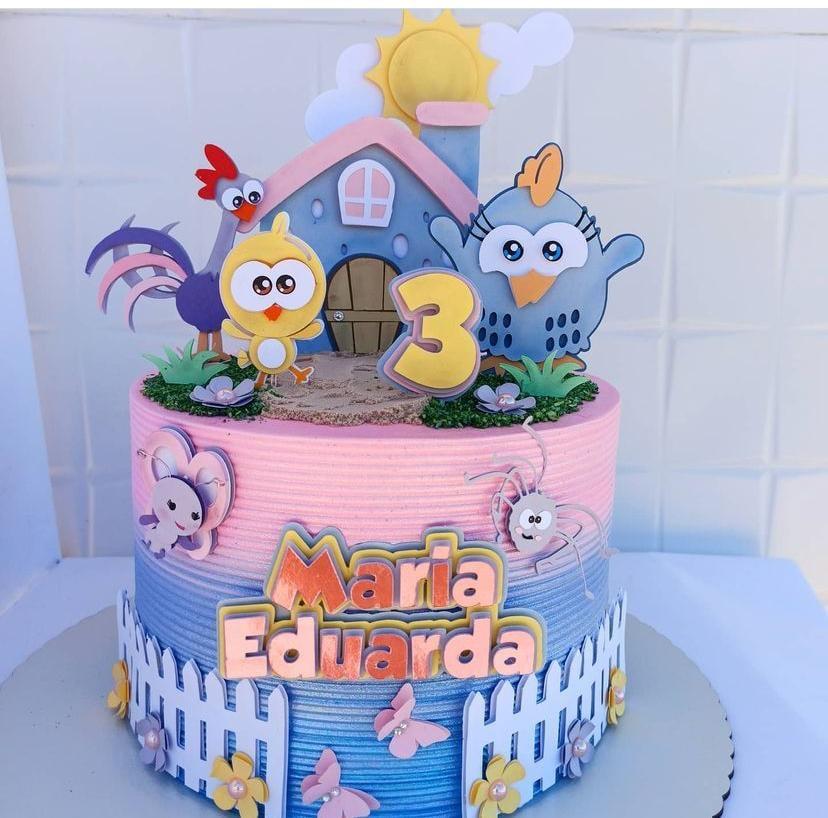 Arquivo de corte topo de bolo Galinha Pintadinha