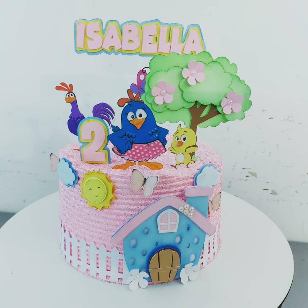 Arquivo de corte topo de bolo Galinha Pintadinha