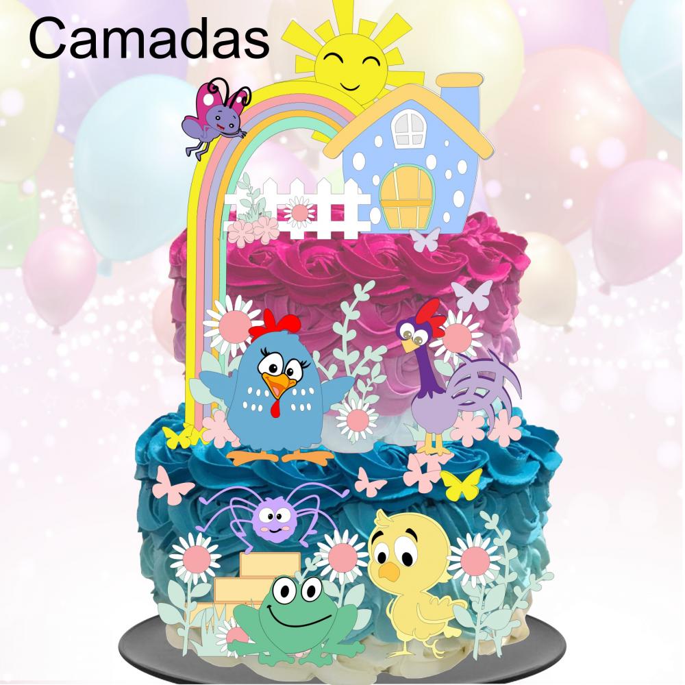 Arquivo de corte topo de bolo Galinha Pintadinha