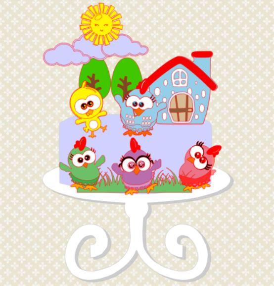 Arquivo de corte topo de bolo Galinha Pintadinha