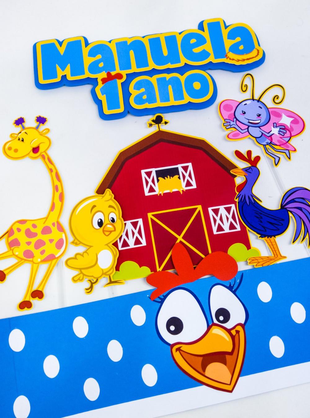 Arquivo de corte topo de bolo Galinha Pintadinha