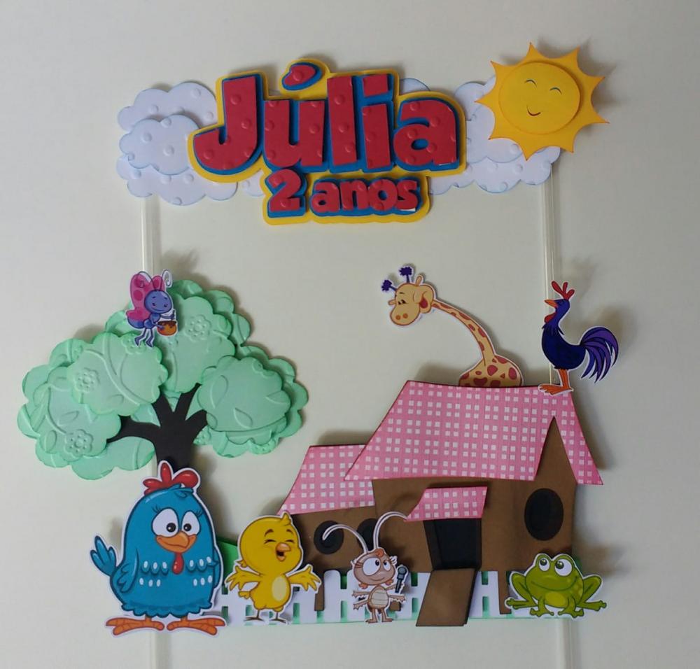 Arquivo de corte topo de bolo Galinha Pintadinha