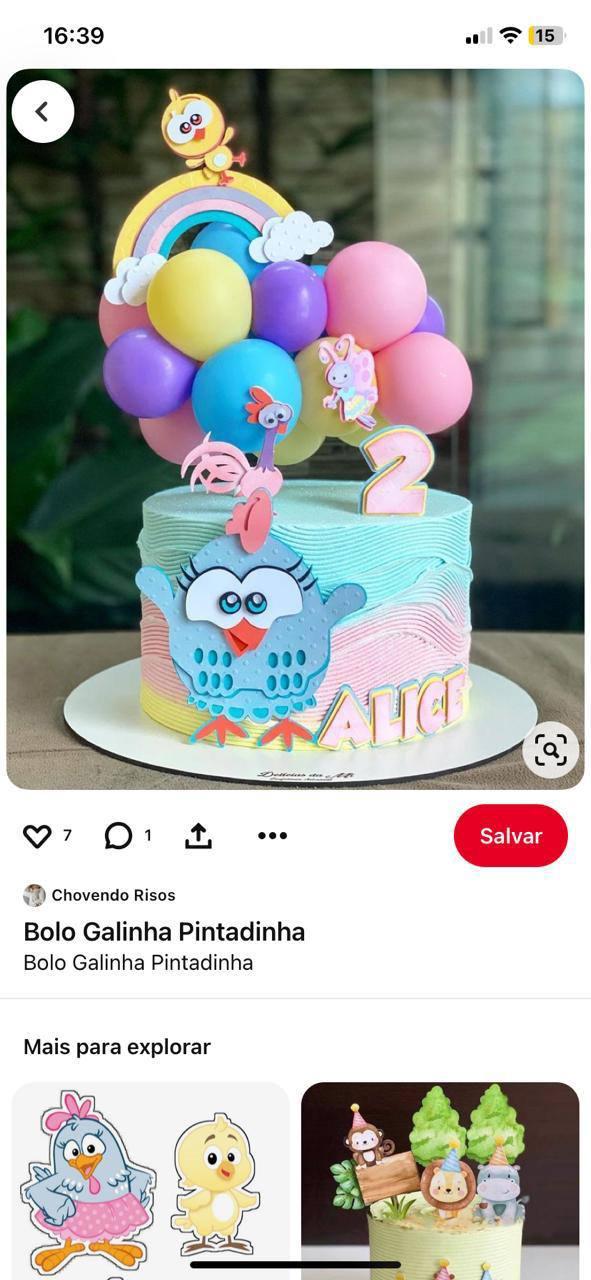 Arquivo de corte topo de bolo Galinha Pintadinha