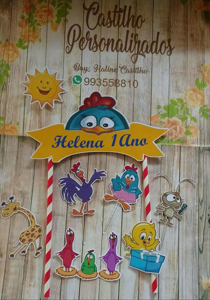 Arquivo de corte topo de bolo Galinha Pintadinha