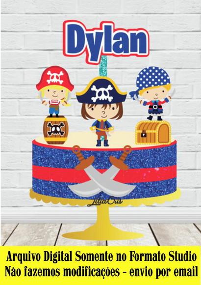 Arquivo de corte topo de bolo Pirata