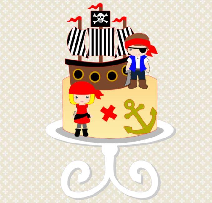Arquivo de corte topo de bolo Pirata