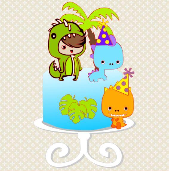 Arquivo de corte topo de bolo Dinossauro