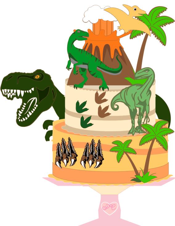 Arquivo de corte topo de bolo Dinossauro