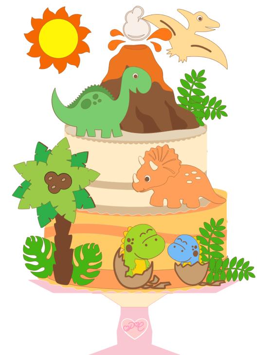 Arquivo de corte topo de bolo Dinossauro