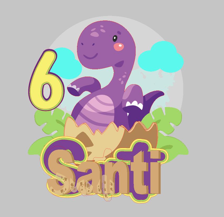 Arquivo de corte topo de bolo Dinossauro