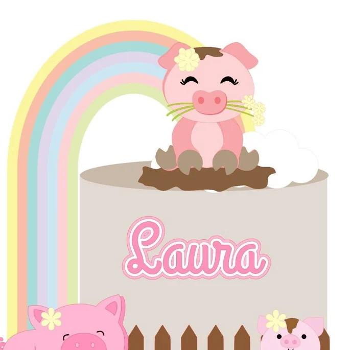 Arquivo de corte topo de bolo Porquinho