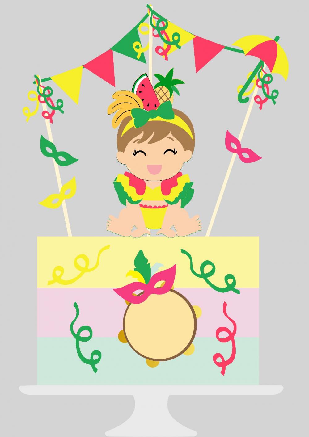 Arquivo de corte topo de bolo Carmem Miranda