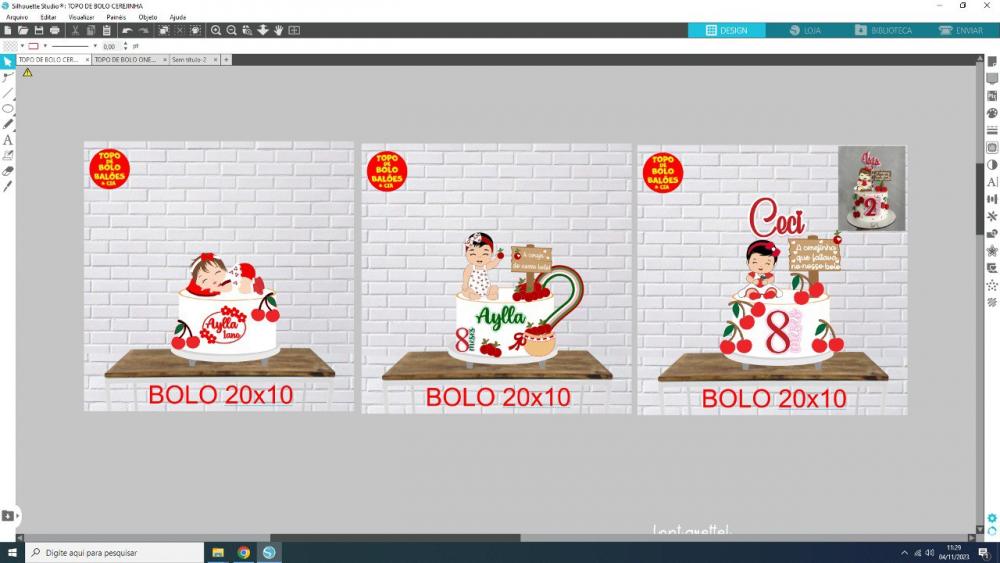 Arquivo de corte topo de bolo Cereja - coletiva