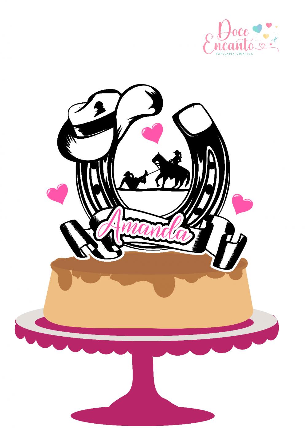 Arquivo de Corte Topo de Bolo Cavalo