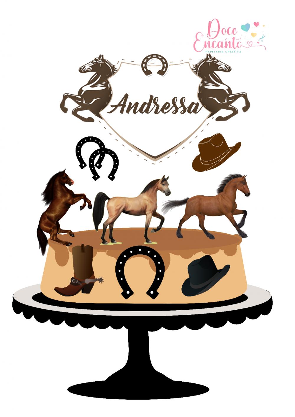 Arquivo de Corte Topo de Bolo Cavalo