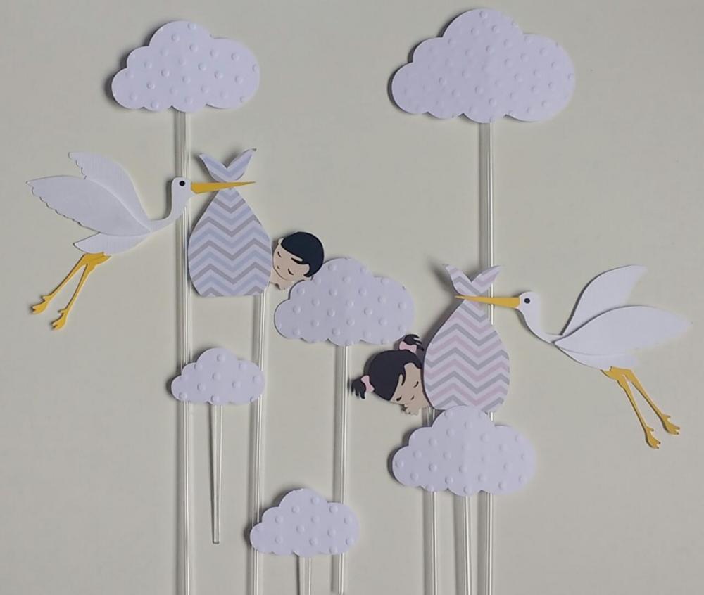 Arquivo de corte topo de bolo Cegonha