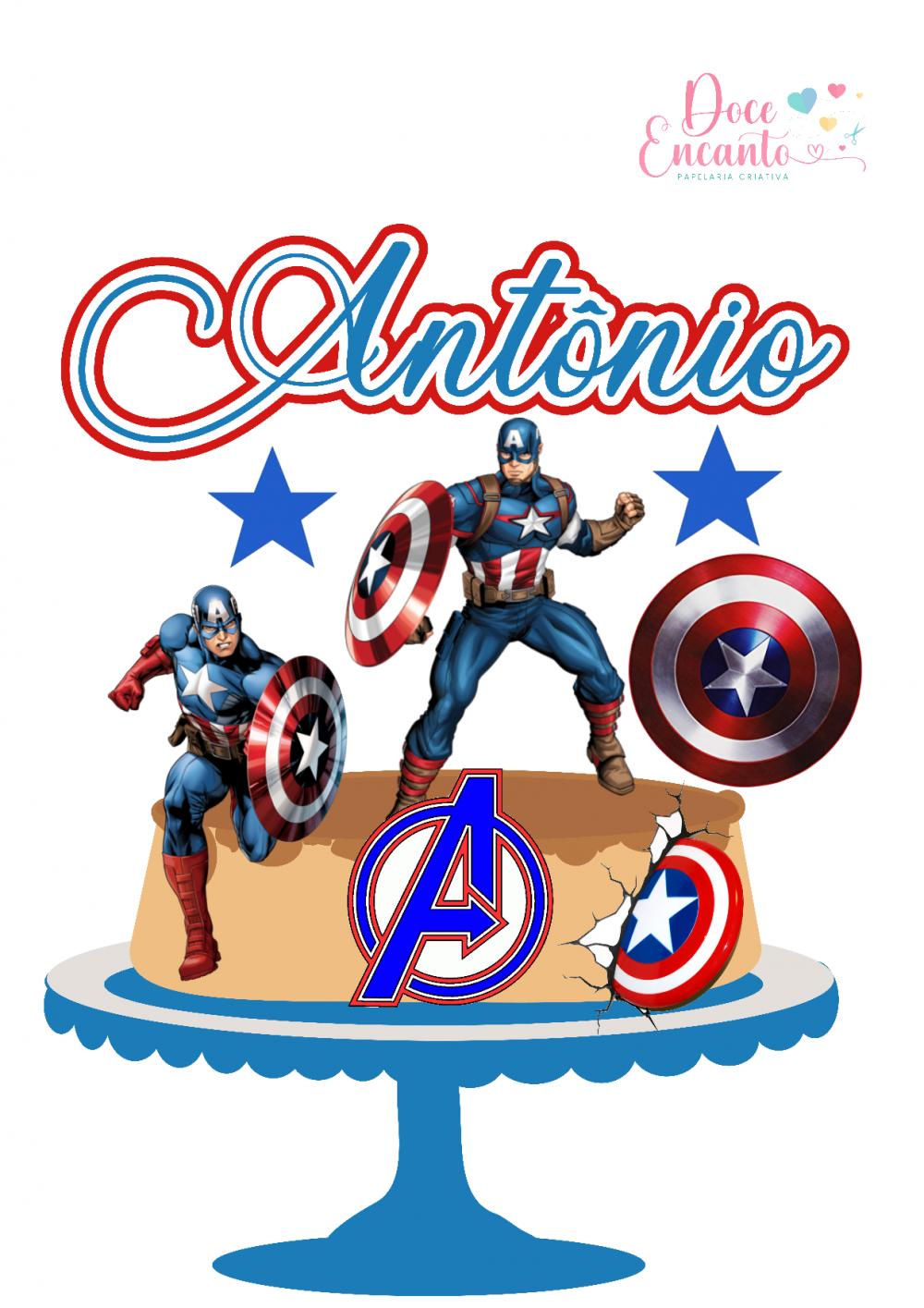Arquivo de corte topo de bolo Capitão América