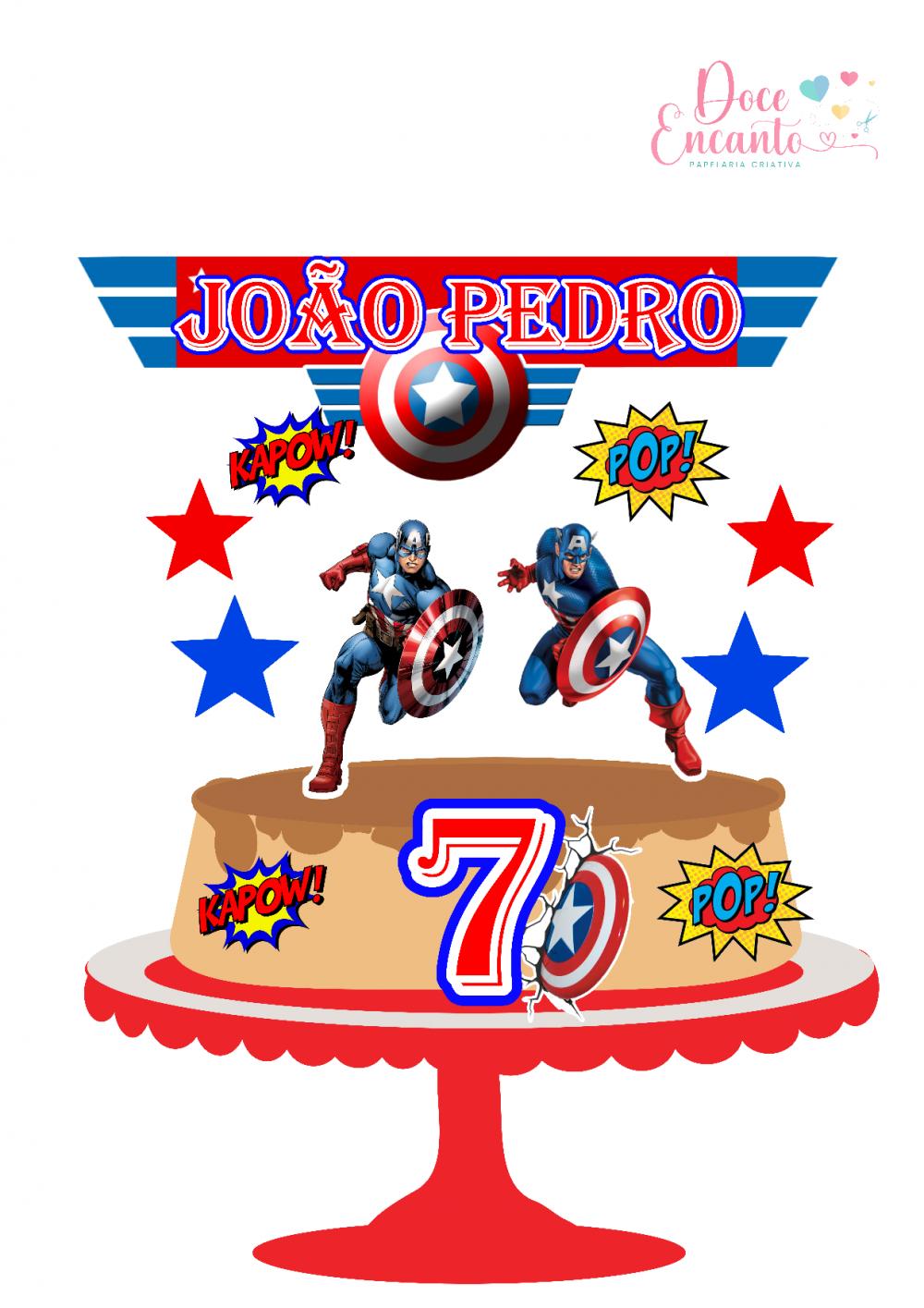 Arquivo de corte topo de bolo Capitão América
