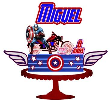 Arquivo de corte topo de bolo Capitão América