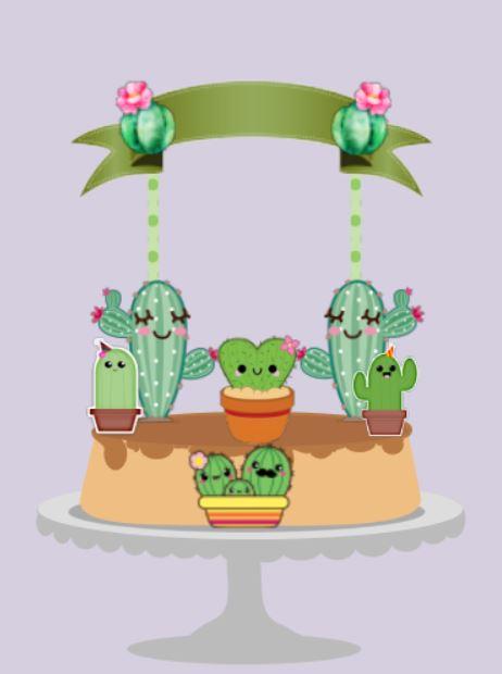 Arquivo de corte topo de bolo Cacto