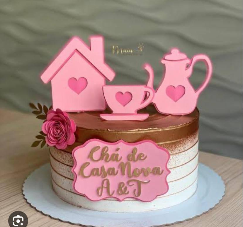 Arquivo de corte topo de bolo Chá de Panela