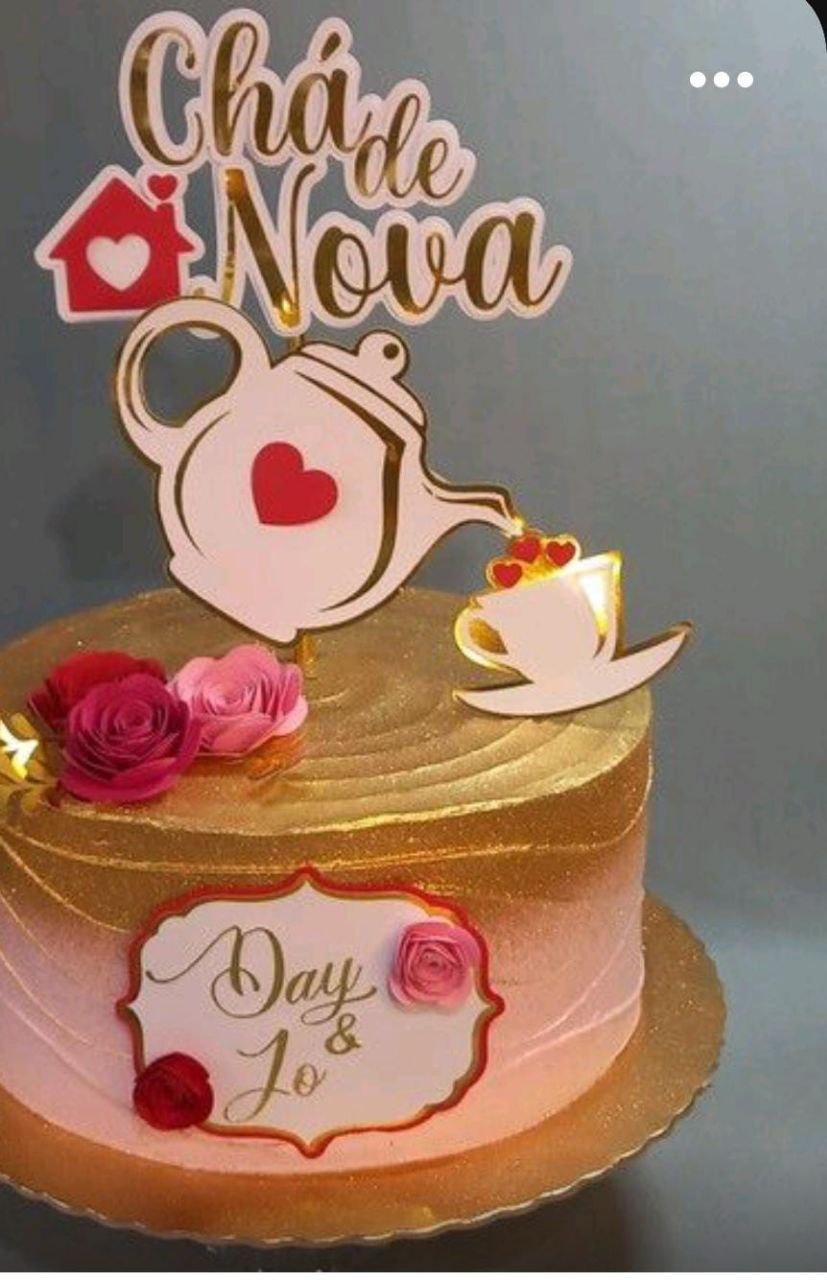 Arquivo de corte topo de bolo Chá de Panela