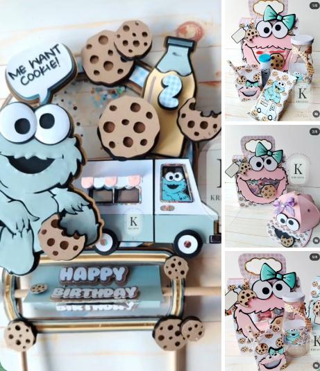 Arquivo de corte topo de bolo Cookie Monster