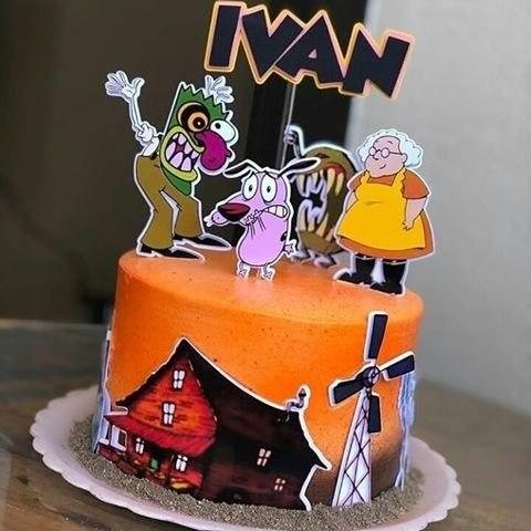 Arquivo de corte topo de bolo Coragem o cao covarde