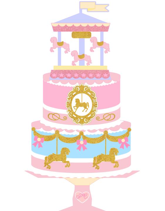 Arquivo de corte topo de bolo Carrossel