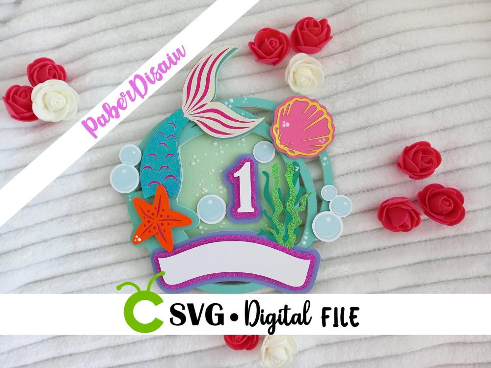 Arquivo de corte topo de bolo Sereia