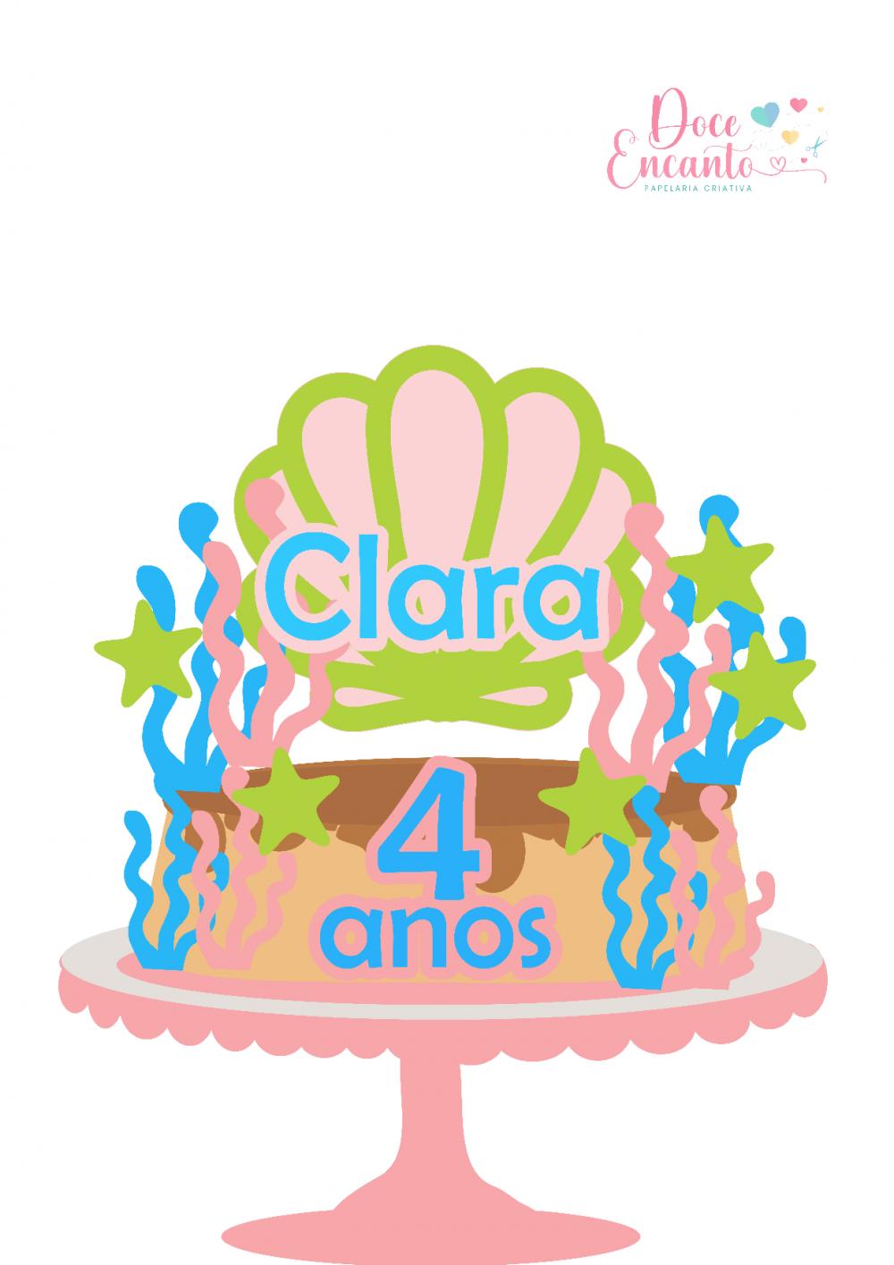 Arquivo de corte topo de bolo Sereia